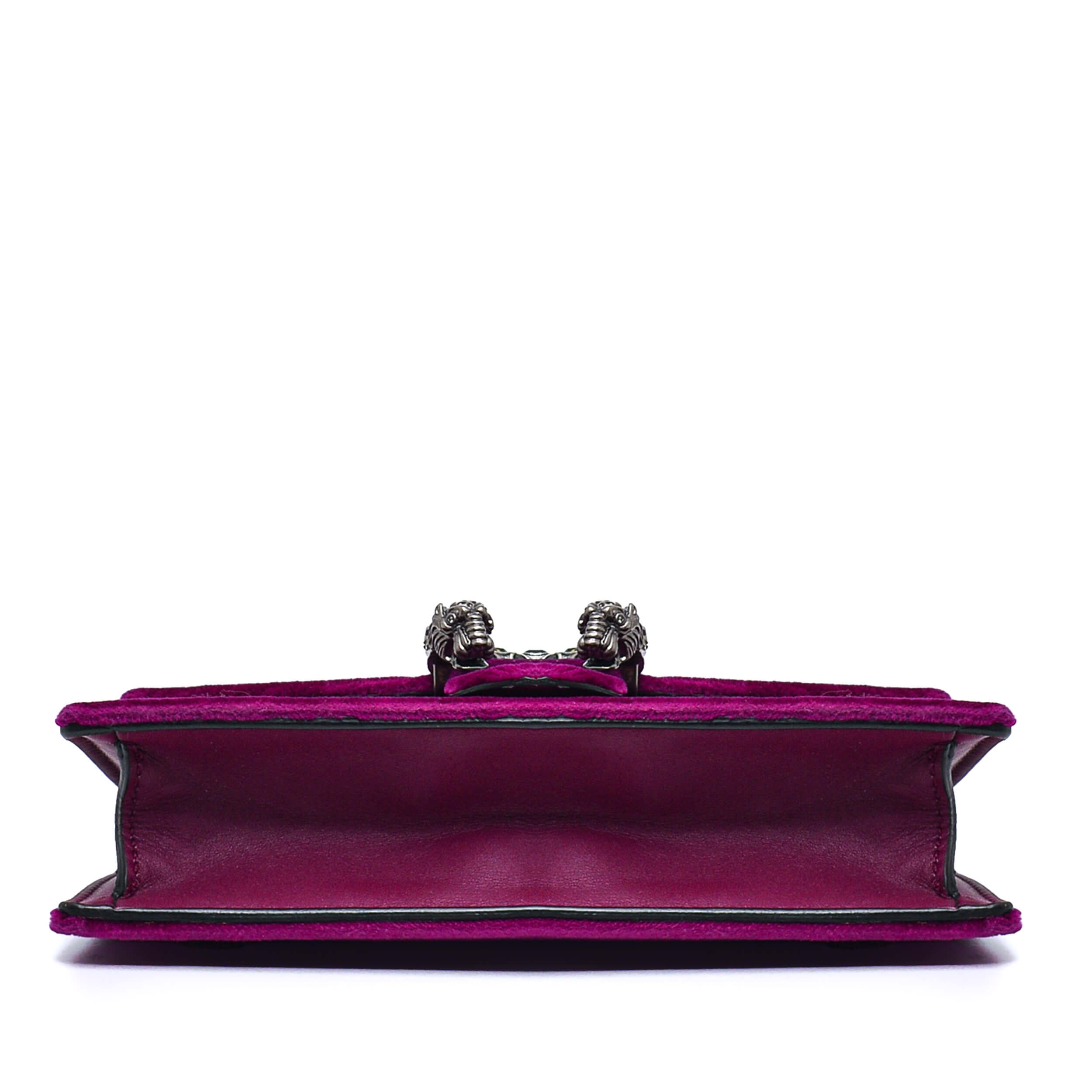 Gucci Fuchsia Velvet Mini Dionysus Clutch Bag